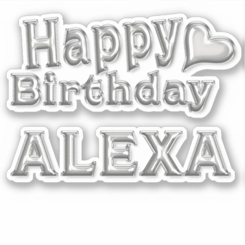 Alexa Happy Birthday silver Sticker