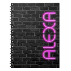 ALEXA In PINK Neon Lights Notebook