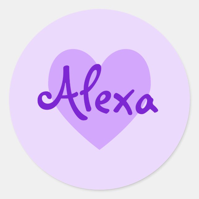 Alexa in Purple Classic Round Sticker (Front)