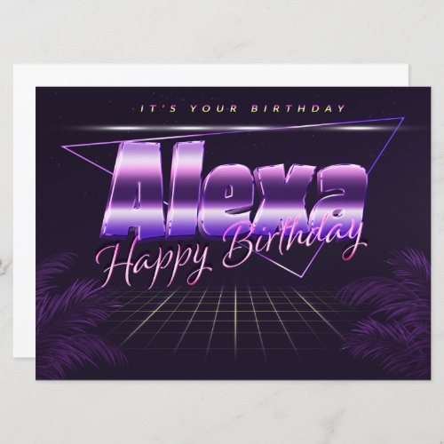 Alexa Name First name lila retro card Birthday