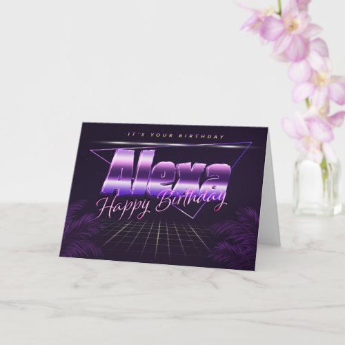 Alexa Name First name lila retro card Birthday