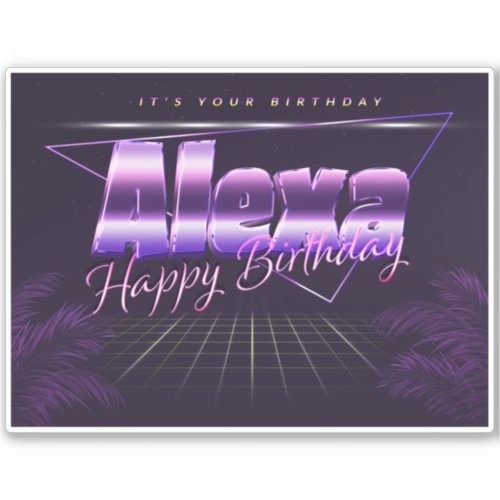 Alexa Name First name lila retro Sticker Birthday