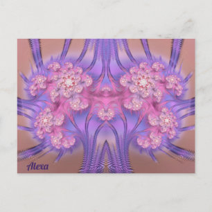 ALEXA ~ Pastel Pink and Purple 3D Design ~ Postcard