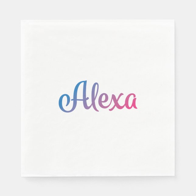 Alexa Stylish Cursive Paper Napkins (Front)