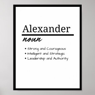 Alexander, Boy Personalized Name Definition Poster