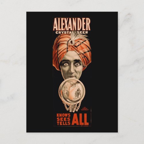 Alexander crystal seer knows sees tells all postcard