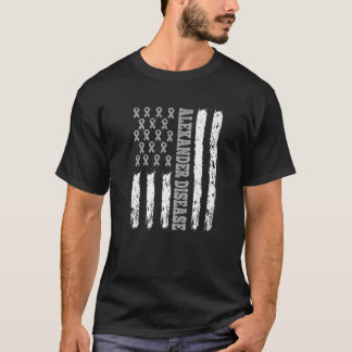 Alexander Disease USA American Flag Brain Disease T-Shirt