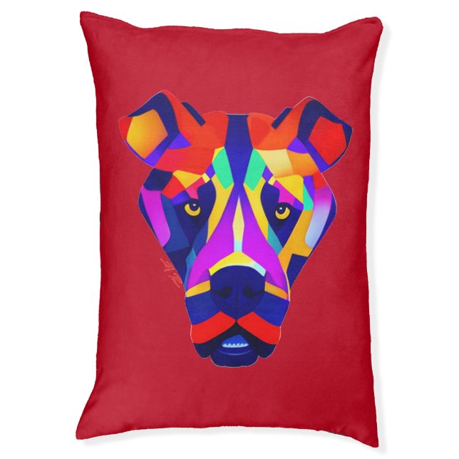 Alexander Dog red large indoor pet bed (Front Vertical)