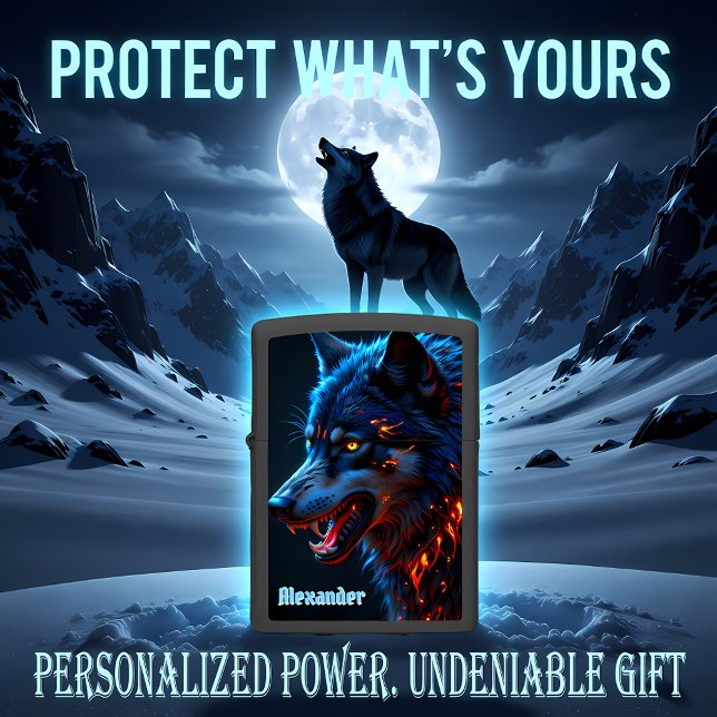 Alexander Electric Fire Wolf Black Zippo Lighter (Creator Uploaded)