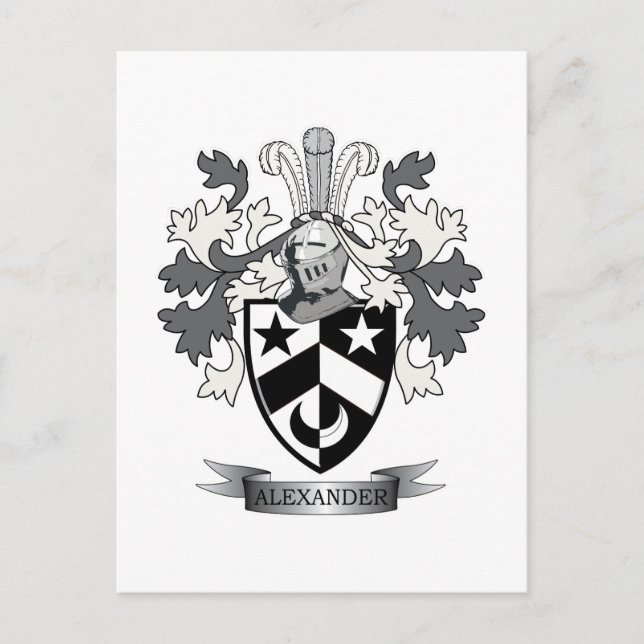 Alexander Family Crest Coat of Arms Postcard (Front)