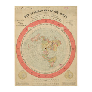 Alexander Gleason's NEW STANDARD MAP OF THE WORLD Wood Wall Art