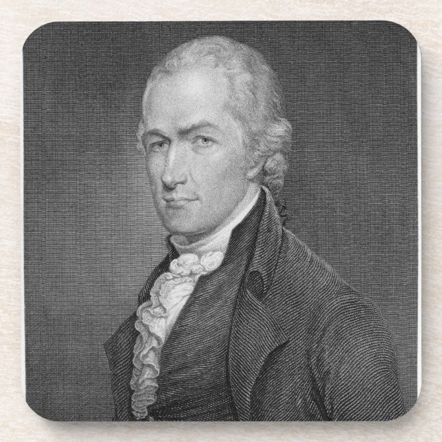 Alexander Hamilton (1757-1804) engraved by John Fr Drink Coaster (Front)