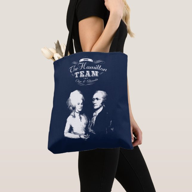Alexander Hamilton, Eliza. History Gifts. Portrait Tote Bag (Close Up)