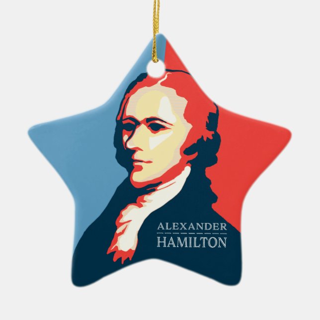 Alexander Hamilton for Your Christmas Tree Ceramic Ornament (Front)