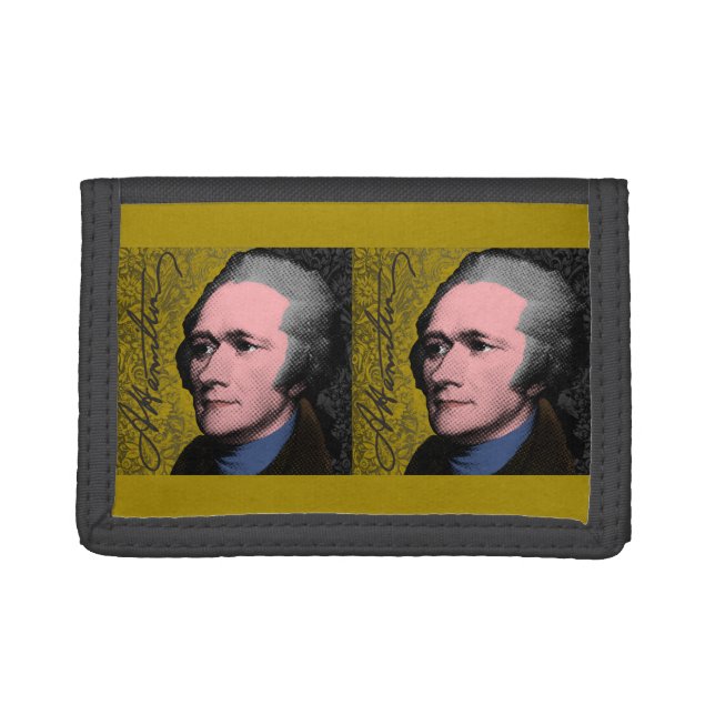 Alexander Hamilton Pop Art Portrait Trifold Wallet (Front)