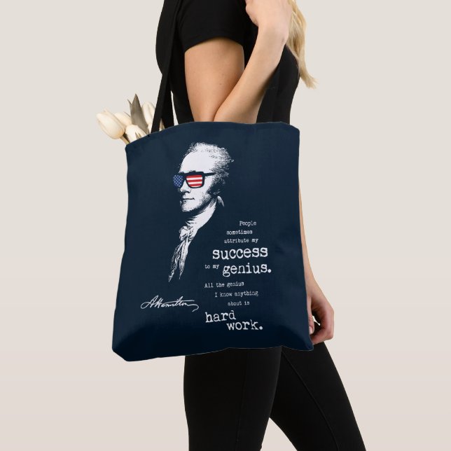 Alexander Hamilton Quote Saying. Motivational Gift Tote Bag (Close Up)