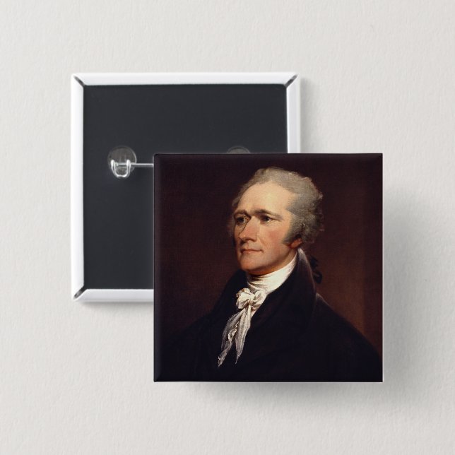 Alexander Hamilton: US Founding Father, Historical Button (Front & Back)