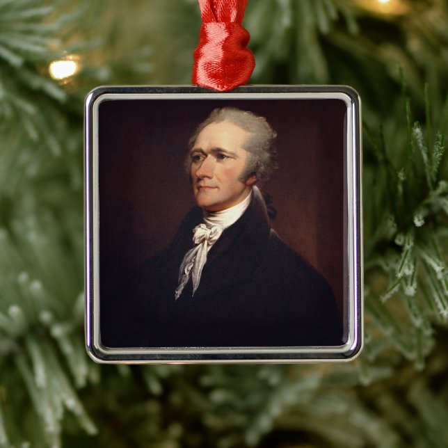 Alexander Hamilton: US Founding Father, Historical Metal Ornament (Tree)