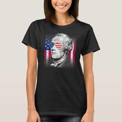 Alexander Hamilton USA Flag Patriotic American 4th T_Shirt