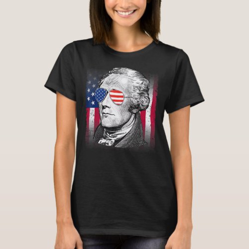 Alexander Hamilton USA Flag Patriotic American 4th T_Shirt