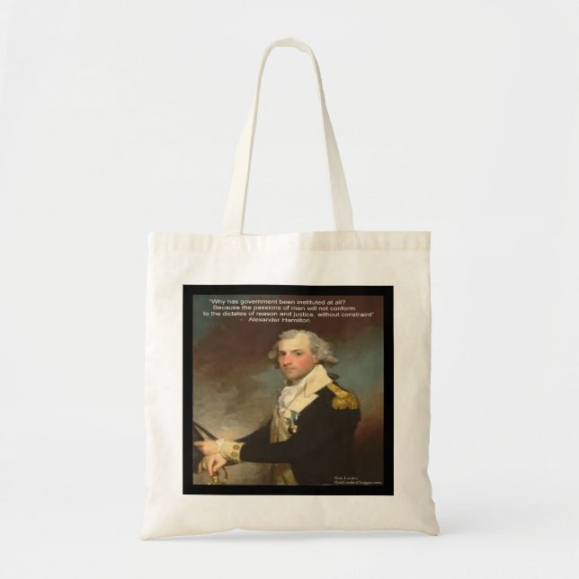 Alexander Hamilton & "Why Government" Budget Tote Bag (Front)