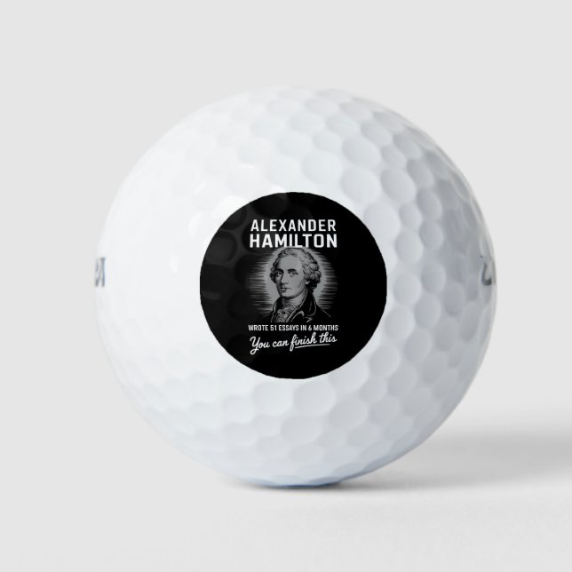 Alexander Hamilton Wrote 51 Essays In 6 Months  Golf Balls (Front)