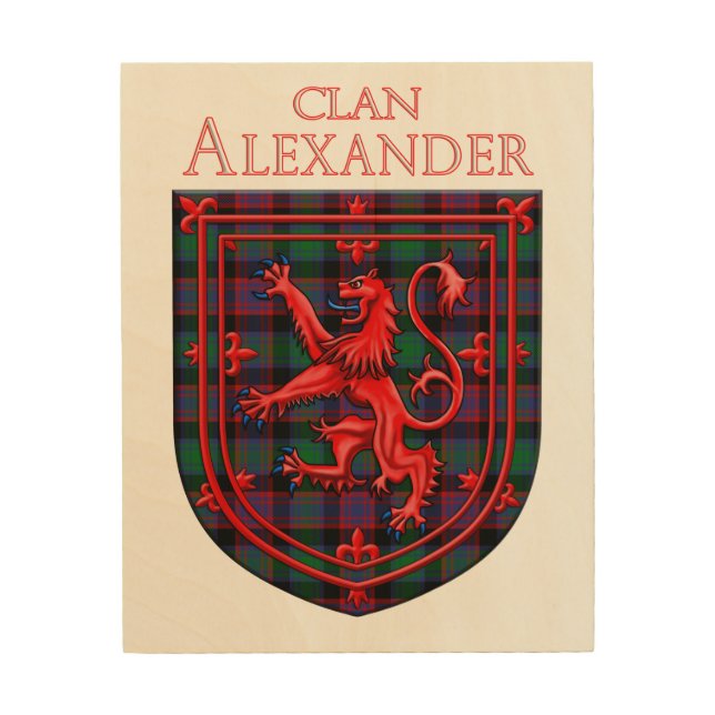 Alexander Hunting Tartan Scottish Plaid Wood Wall Art (Front)