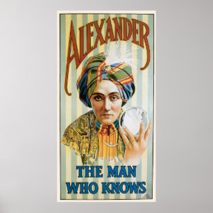 Alexander ~ Mentalist Physic Vintage Magic Ad Poster