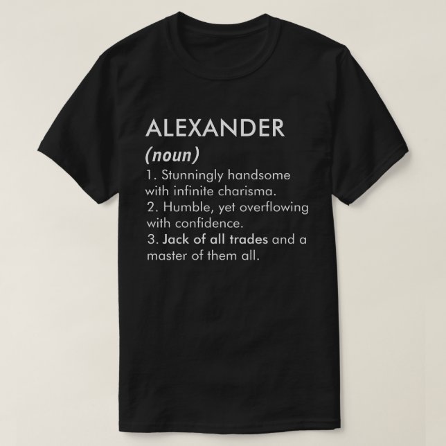 Alexander name, Editable name, Custom name T-Shirt (Design Front)