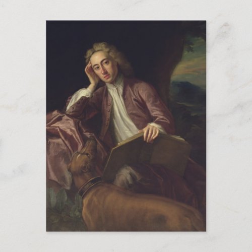 Alexander Pope and his dog Bounce c1718 Postcard