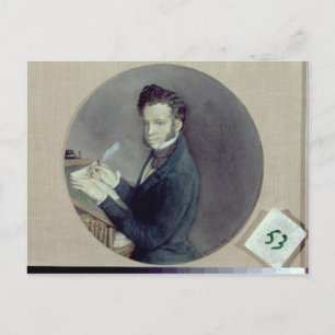Alexander Pushkin at Work, 1899 Postcard