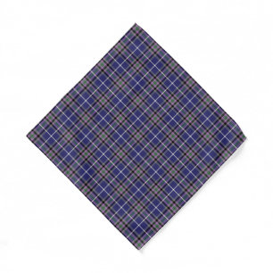 Alexander Tartan Blue and Purple Scottish Plaid Bandana