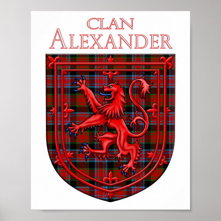 Alexander Tartan Scottish Plaid Lion Rampant Poster | Zazzle