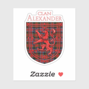 Alexander Tartan Scottish Plaid Lion Rampant Sticker