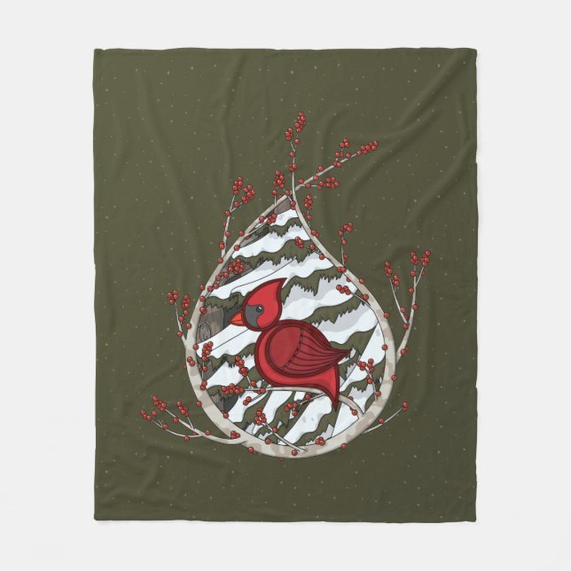 Alexander the Cardinal Fleece Blanket (Front)