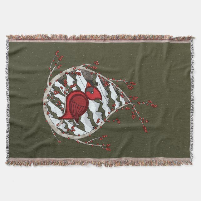 Alexander the Cardinal Throw Blanket (Front)