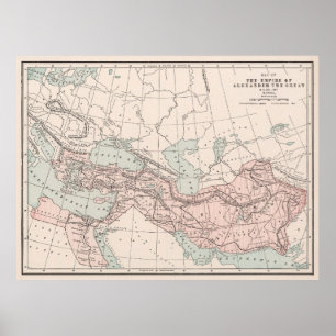 Alexander The Great Empire Vintage Map (1901) Poster