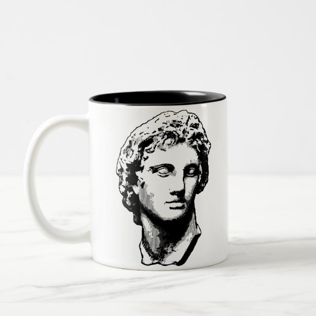 Alexander the Great statue Two-Tone Coffee Mug (Left)
