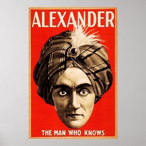 ALEXANDER The Man Who Knows Illusion Magic Show Poster