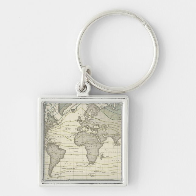 Alexander von Humboldt's system isothermal curves Keychain (Front)