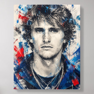 Alexander Zverev Tennis Player Foam Core Photo Tile