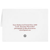 Alexanderi 'Westonbirt' Orchid Profile Blank Card (Back Horizontal)