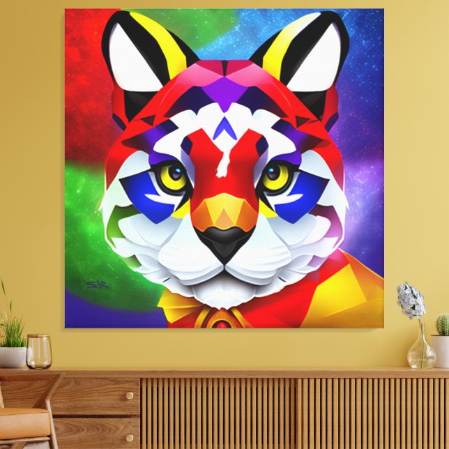 Alexander's Cat white canvas print (Insitu(LivingRoom))