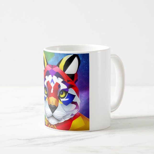 Alexander's Cat white center mug (Front Right)