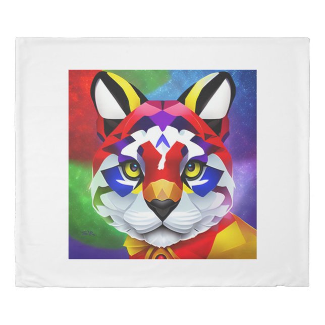 Alexander's Cat white king duvet cover (Front)