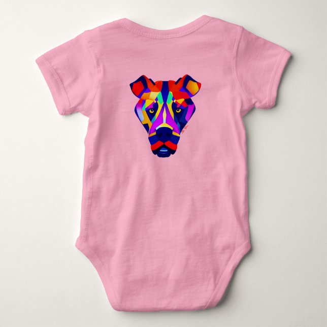 Alexander's Dog baby pink bodysuit back (Back)