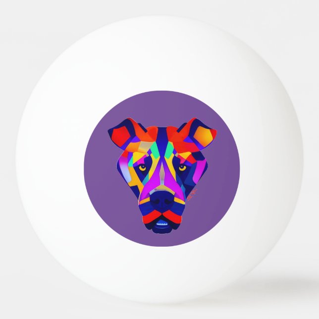 Alexander's Dog purple 1-star ping pong ball (Front)