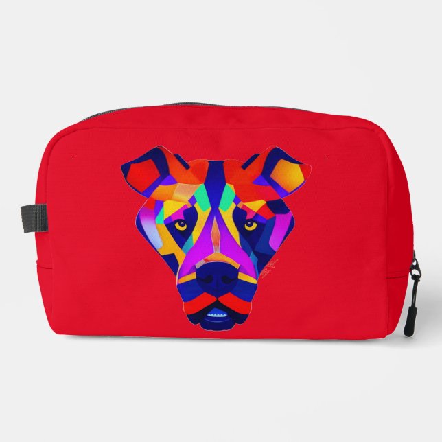Alexander's Dog red dopp kit toiletry bag (Front)