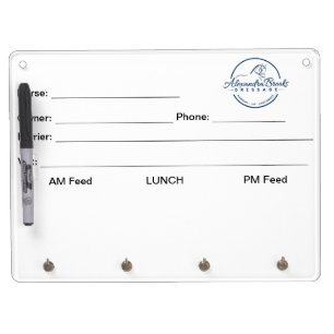 Alexandra Brooks Dressage Stall Chart Dry Erase Board With Keychain Holder