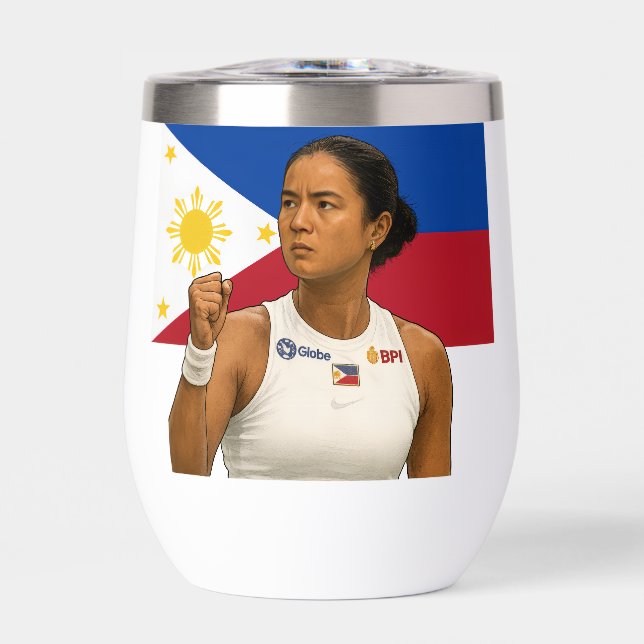 Alexandra Eala – Guadalajara Champion 2025 Thermal Wine Tumbler (Front)